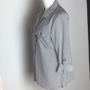 Notations | Large Button Down Polka dot Blouse NWT